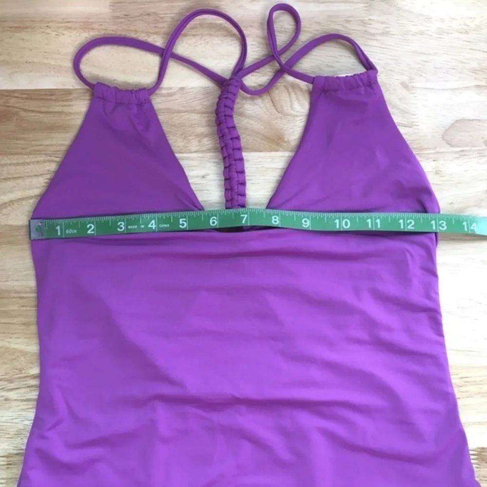Bromelia Giovanna Braided Back One Piece‎ Swimsuit M Electric Orchid